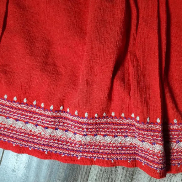 Old Navy Women's Red Embroidered Casual Cotton Skirt Size Large - Picture 13 of 15